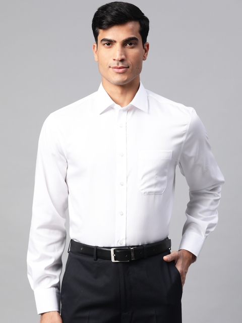 

Marks & Spencer Men White Pure Cotton Self-Striped Formal Shirt