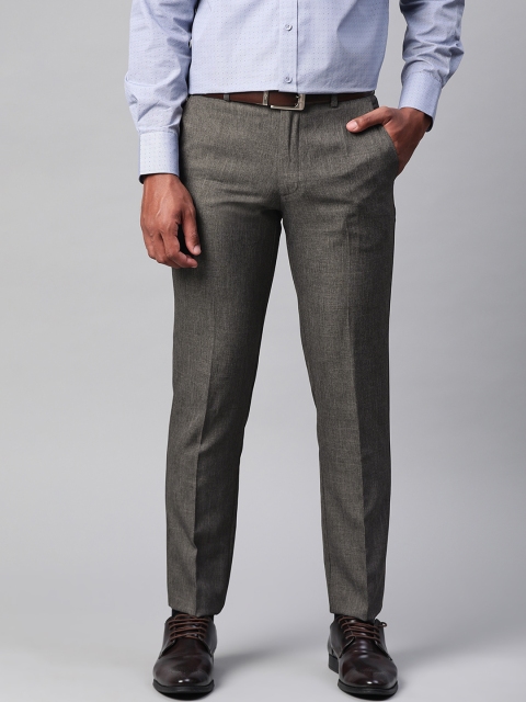 

Marks & Spencer Men Charcoal Grey Slim Fit Solid Formal Trousers