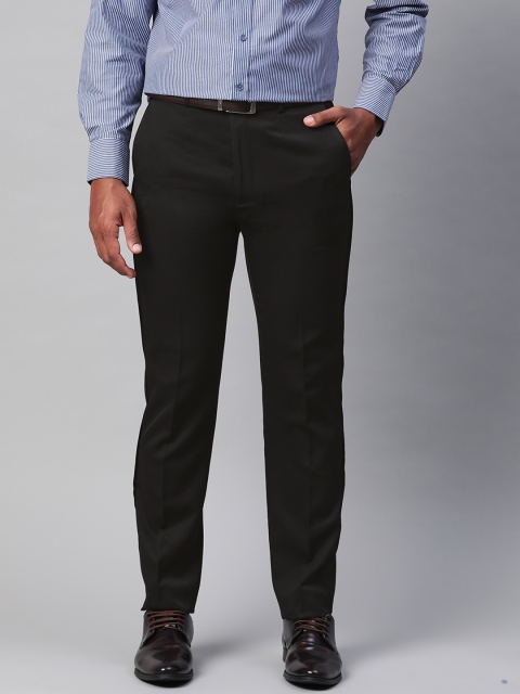 

Marks & Spencer Men Black Slim Fit Solid Regular Trousers