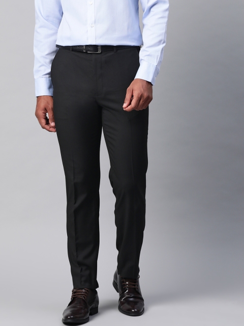 

Marks & Spencer Men Black Slim Fit Solid Regular Trousers
