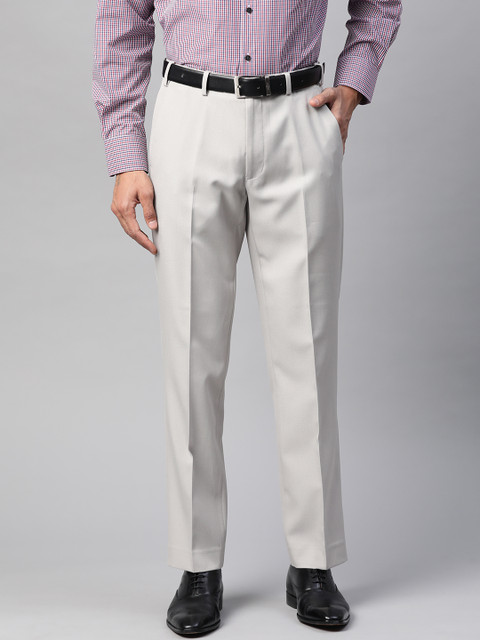 

Marks & Spencer Men Grey Regular Fit Solid Formal Trousers
