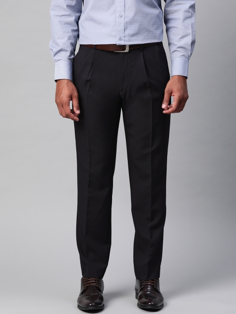 

Marks & Spencer Men Navy Blue Regular Fit Solid Regular Trousers