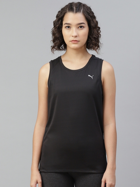 

Puma Women Black Solid Favourite Running Tank T-shirt