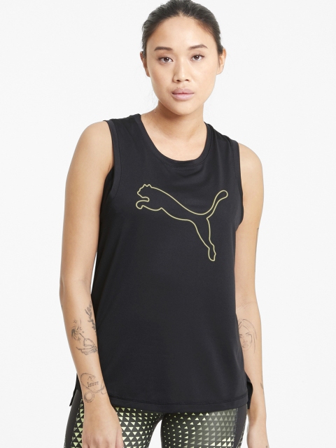 

Puma Women Black Solid Train Favorite Cat Muscle T-Shirt