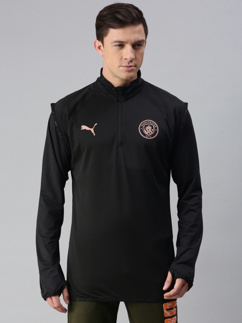 

Puma Men Black Solid MCFC Warmup DryCELL Midlayer Sweatshirt