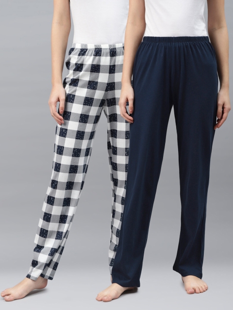 

Marks & Spencer Women Pack Of 2 Knitted Pure Cotton Lounge Pants, Navy blue