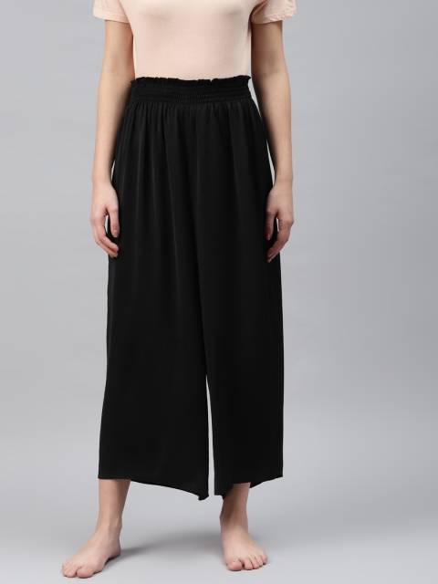 

Marks & Spencer Women Black Solid Cropped Lounge Pants