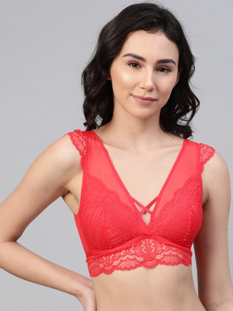 

Marks & Spencer Red Lace Non-Wired Non Padded Bralette Bra T817736B