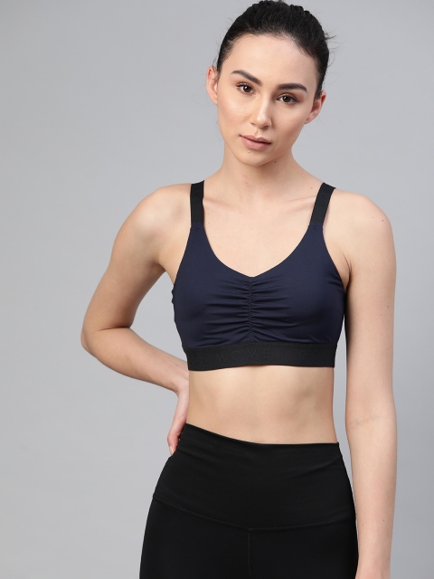 

Marks & Spencer Navy Solid Non-Wired Removable Cup Sports Bra T336410, Navy blue