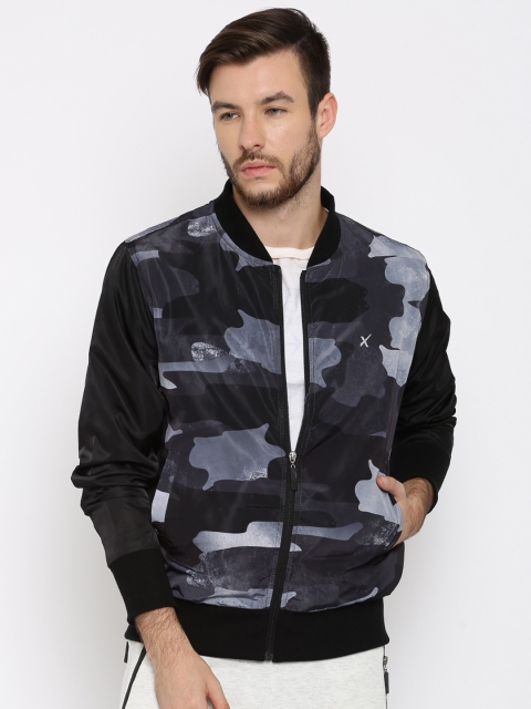 

HRX by Hrithik Roshan Grey Printed Bomber Jacket