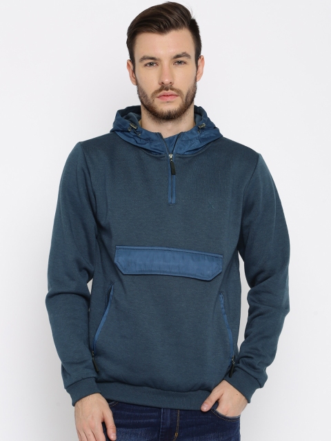 

HRX by Hrithik Roshan Men Blue Hooded Sweatshirt