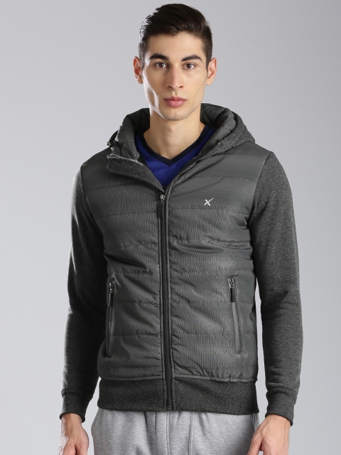 

HRX by Hrithik Roshan Charcoal Grey Padded Hooded Jacket