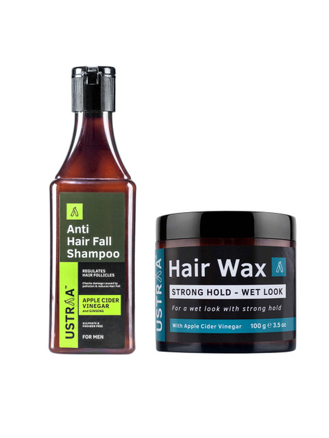 

Ustraa Men Set of Anti Hair Fall Shampoo & Wet Hair Wax, Black