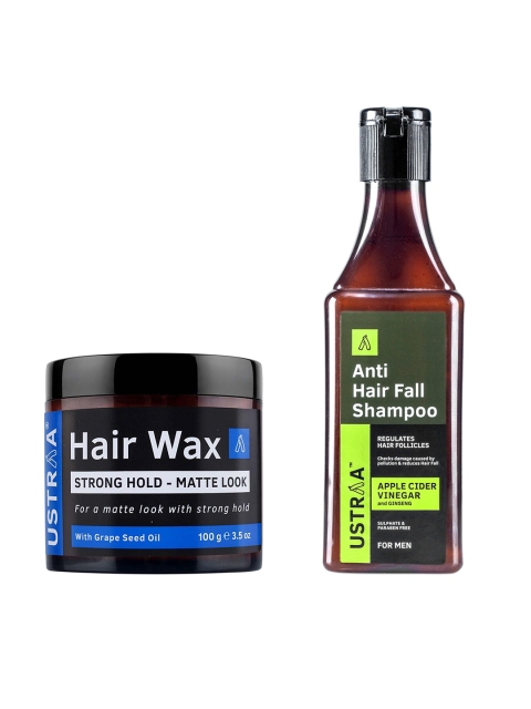 

Ustraa Men Set of Anti Hair Fall Shampoo & Matte Hair Wax, Black