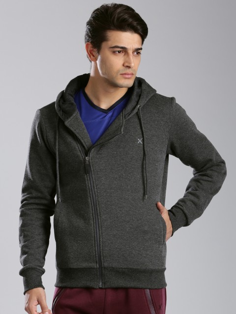 

HRX by Hrithik Roshan Charcoal Grey Hooded Sweatshirt