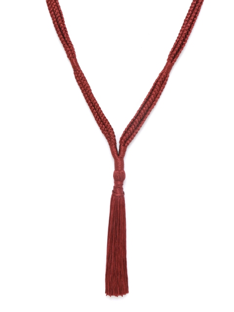 

RICHEERA Maroon Tasselled Necklace