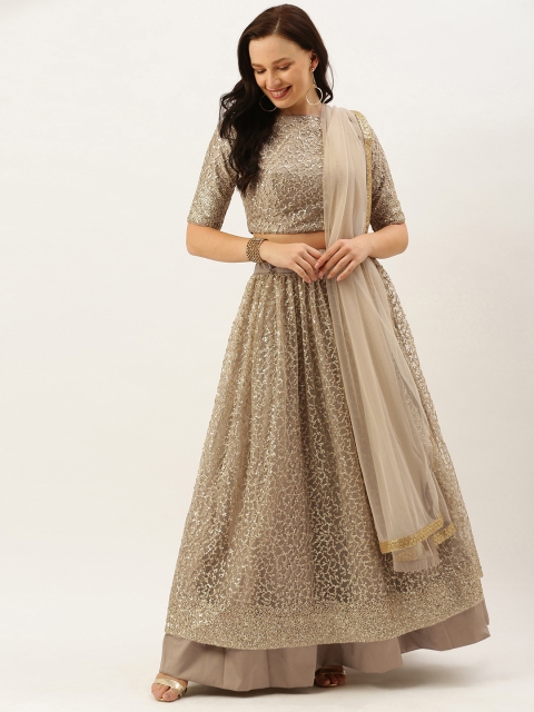 

EthnoVogue Beige Made to Measure Lehenga & Blouse with Dupatta
