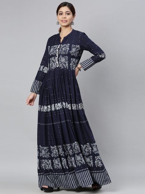 

AHIKA Women Navy Blue Floral Printed Kurta