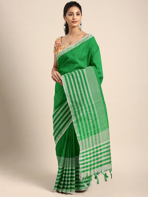 

KALINI Green Woven Design Chanderi Saree