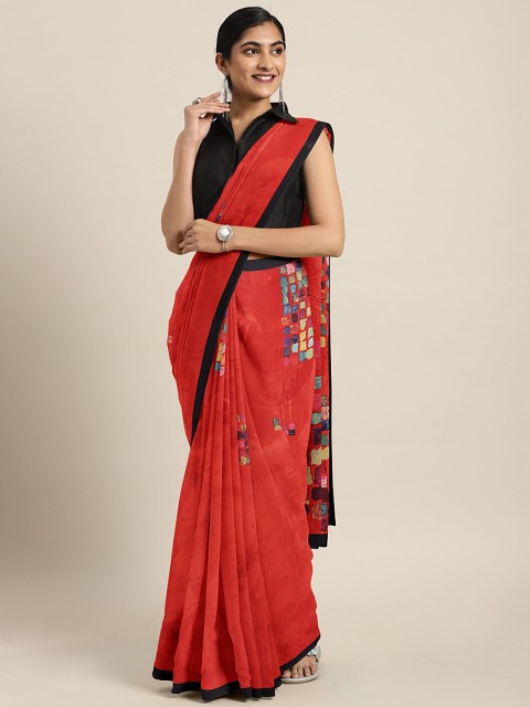 

KALINI Red Printed Saree