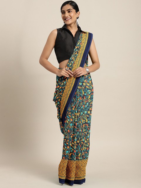 

KALINI Multicoloured Printed Poly Georgette Saree, Multi