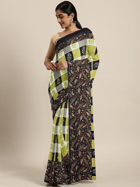 

KALINI Multicoloured Checked Poly Georgette Saree, Multi