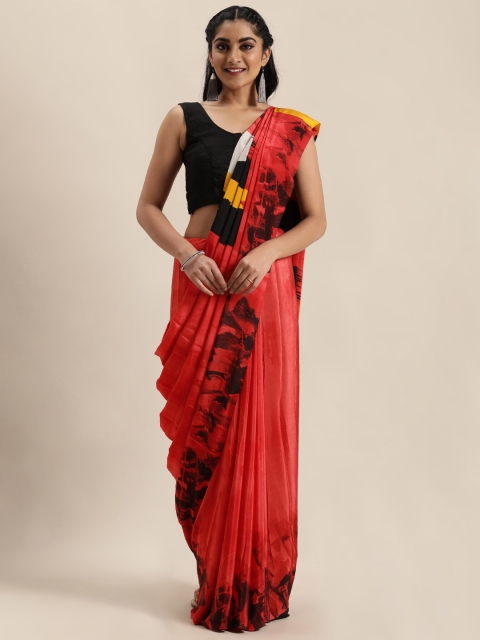 

Mitera Red & Black Pure Crepe Printed Saree