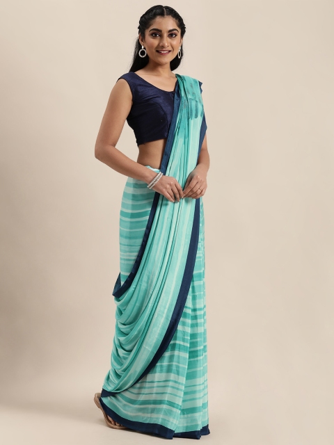 

Mitera Sea Green & Multicoloured Pure Crepe Printed Saree