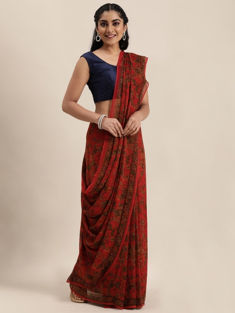 

Mitera Maroon & Black Printed Saree