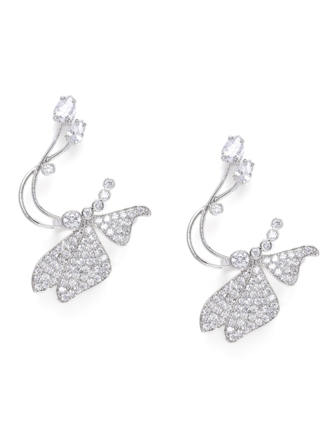 

MIDASKART White & Silver-Toned Contemporary Ear Cuffs