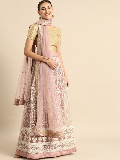 

Shaily Lavender & White Embroidered Unstitched Lehenga & Blouse with Dupatta