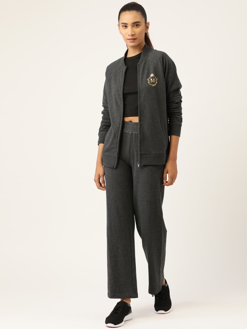 

MABISH by Sonal Jain Women Charcoal Grey Brand Logo Print Tracksuit