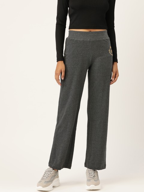 

MABISH by Sonal Jain Women Charcoal Grey Solid Cotton Track Pants