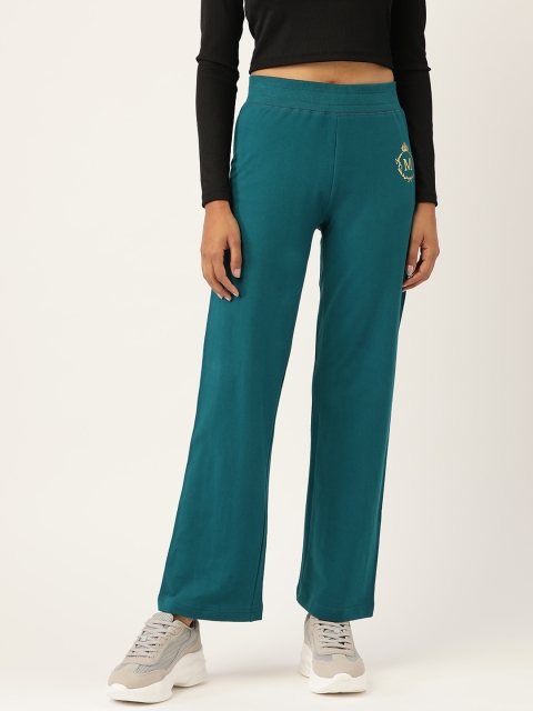 

MABISH by Sonal Jain Women Blue Solid Cotton Track Pants