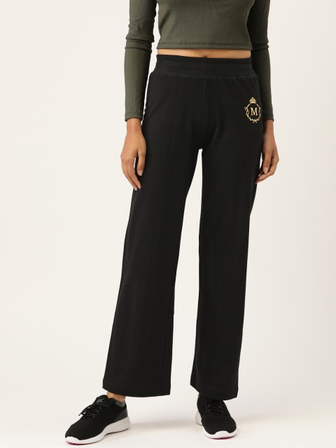 

MABISH by Sonal Jain Women Black Solid Cotton Track Pants