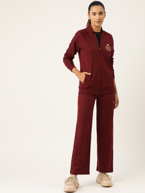 

MABISH by Sonal Jain Women Maroon Brand Logo Print Tracksuit