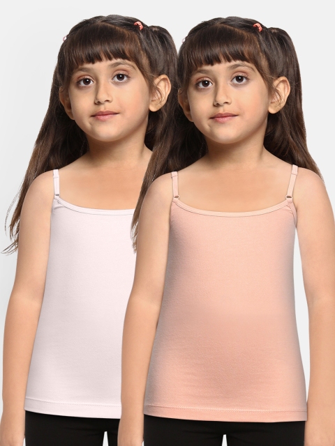 

METRO KIDS COMPANY Girls Pack of 2 Pure Cotton Camisoles, Pink
