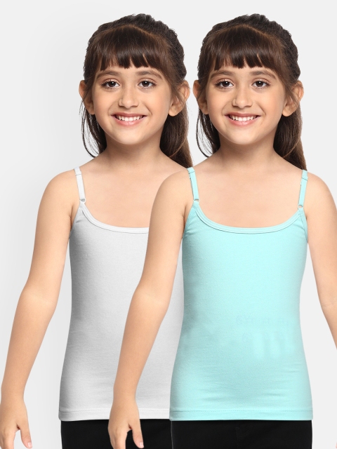 

METRO KIDS COMPANY Girls Pack of 2 Pure Cotton Camisoles, White