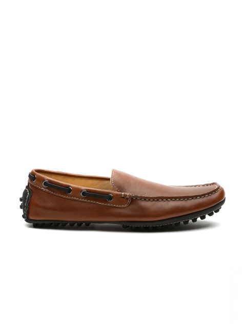 

JOHNSTON & MURPHY Men Brown Sullivan Driver Leather Loafers
