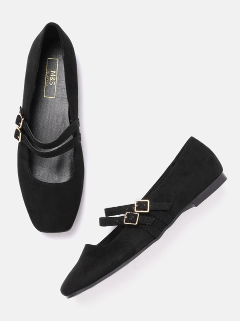 

Marks & Spencer Women Black Solid Mary Janes