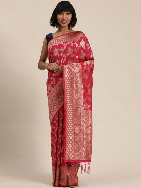 

Mitera Pink & Golden Woven Design Banarasi Saree