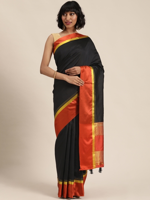 

Mitera Black Solid Maheshwari Celebrity Saree