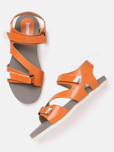 

The Roadster Lifestyle Co Women Orange Solid Sports Sandals