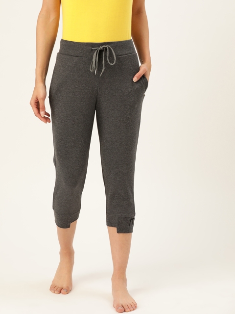 

Madame Women Charcoal Grey Solid Regular Fit Lounge Capris