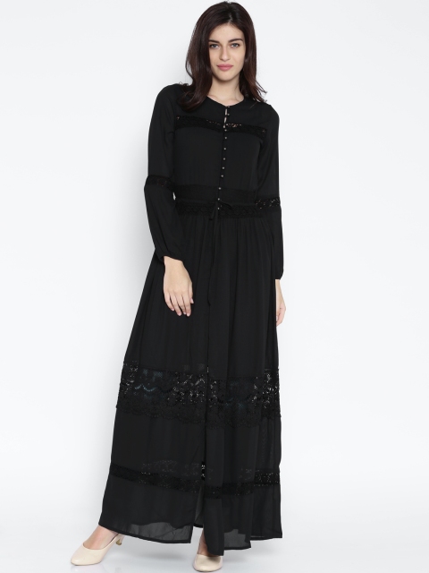 

Tokyo Talkies Black Semi-Sheer Polyester Maxi Top