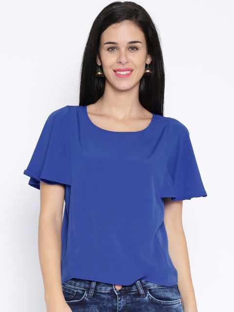

Tokyo Talkies Blue Polyester Top