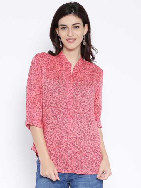 

Tokyo Talkies Coral Pink Printed Top