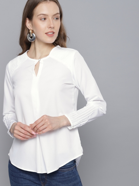 

Tokyo Talkies Women White Solid Top