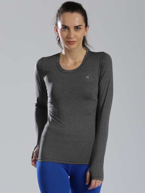

HRX by Hrithik Roshan Black & Charcoal Grey Active T-shirt