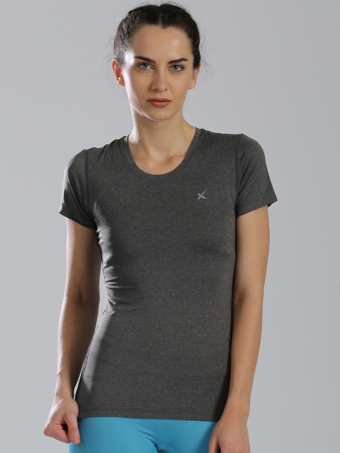 

HRX by Hrithik Roshan Black & Charcoal Grey Active T-shirt